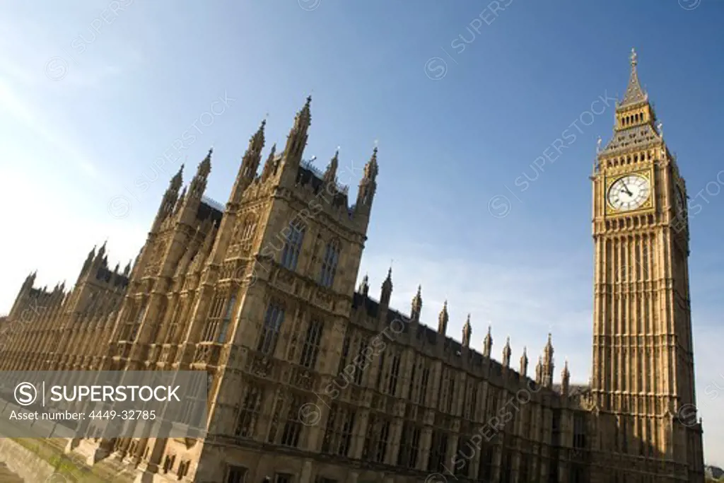 Big Ben and Palace of Westminster, Houses of Parliament, London, England, Great Britain, United Kingdom