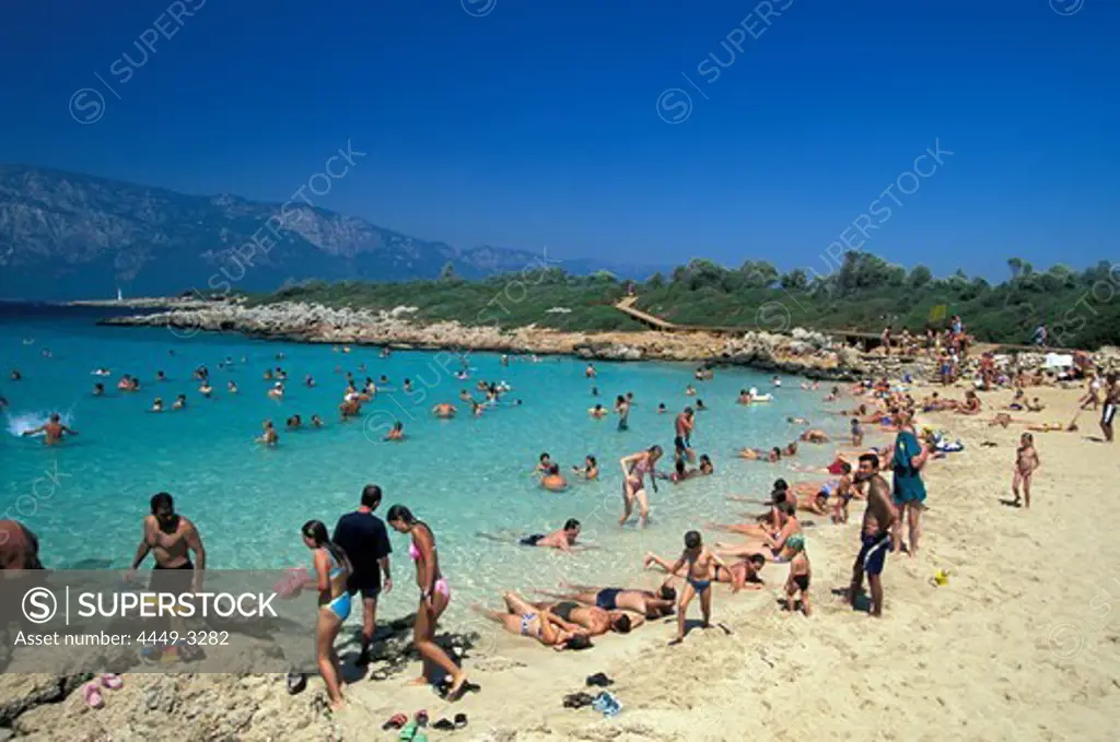 People on the Cleopatra Beach, Marmaris, Turkey