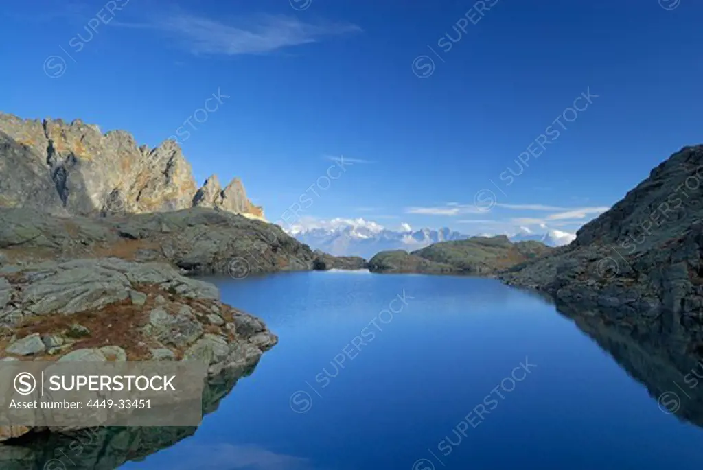 Lake Bacino del Truzzo, Oberhalbstein Alps, Chiavenna, Sondrio, Lombardy, Italy