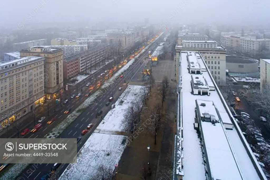 The Karl-Marx-Allee winter, snow, Berlin