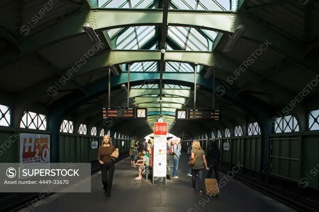 People at the subway station Eberswalder Strasse at daytime, Prenzlauer Berg, Berlin, Germany, Europe
