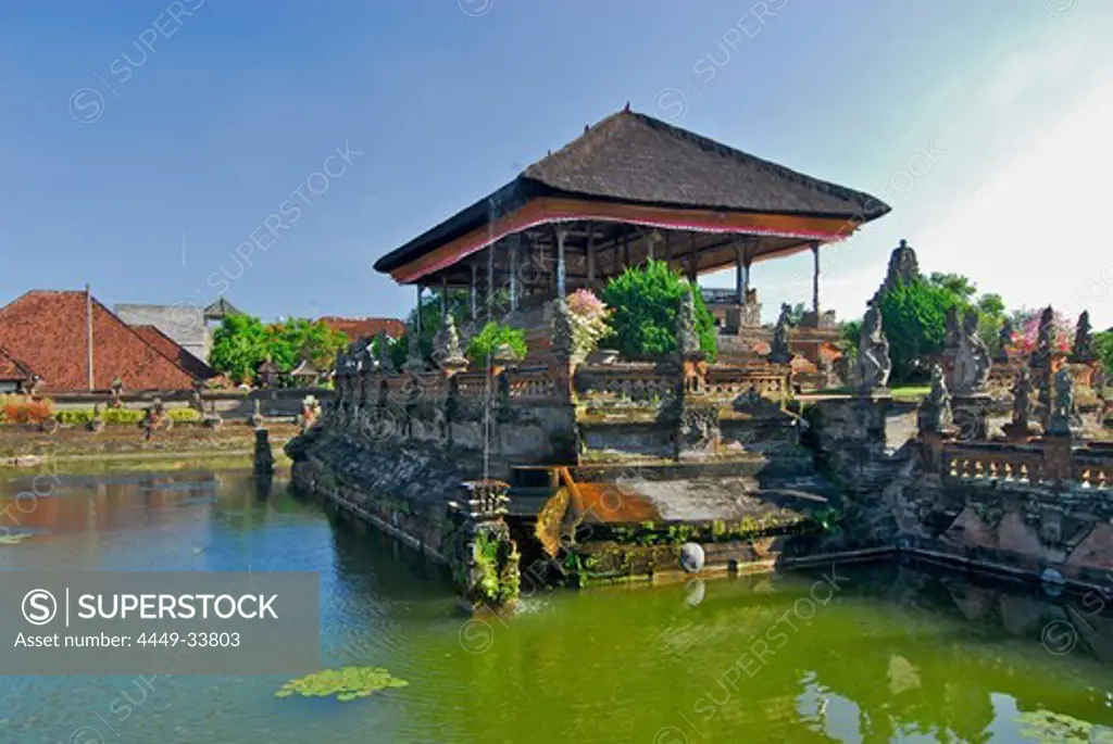 Palace at the Taman Gili under blue sky, Klungkung, Bali, Indonesia, Asia