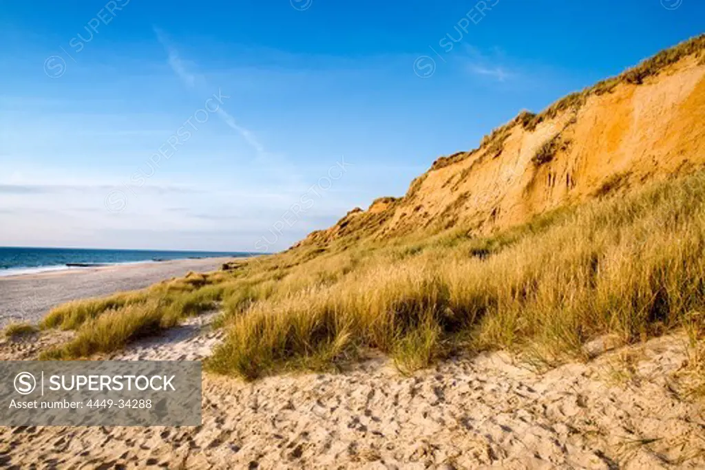Beach and Red Cliff, Kampen, Sylt Island, Schleswig-Holstein, Germany