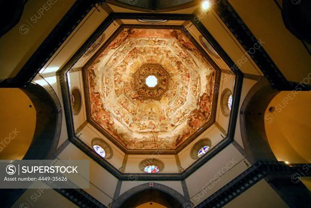 Duomo di Santa Maria del Fiore, view into the cupola, Florence, Tuscany, Italy, Europe