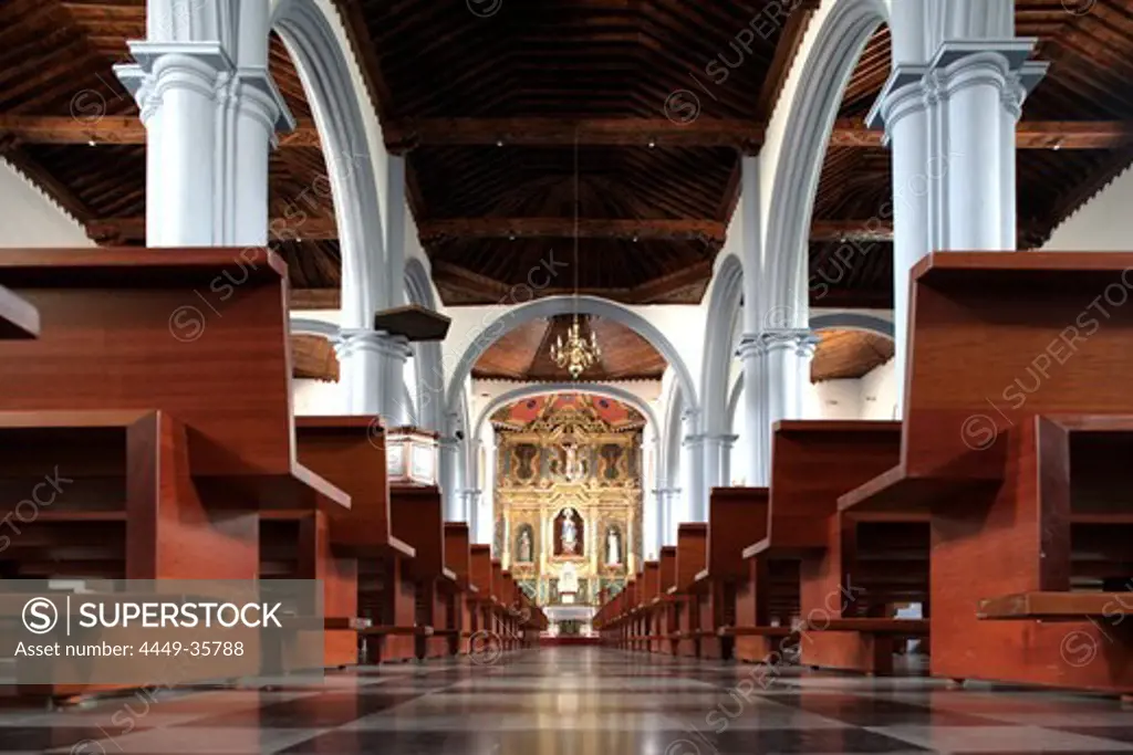 Interior of a church, Nuestra Senora de la concepción, Camino de la Virgin, Valverde, El Hierro, Canary Islands, Spain