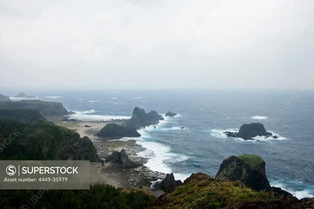 View at the coast and the Pazific, Green Island, Taitung County, Taiwan, Asia