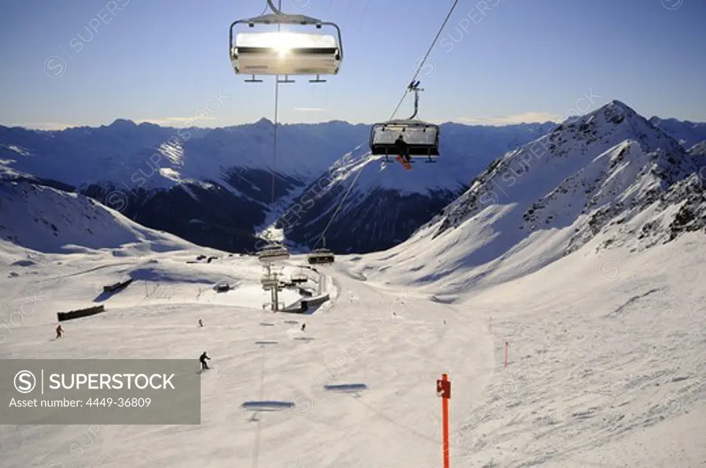 Ski lift, Parsenn ski area, Davos, Grisons, Switzerland