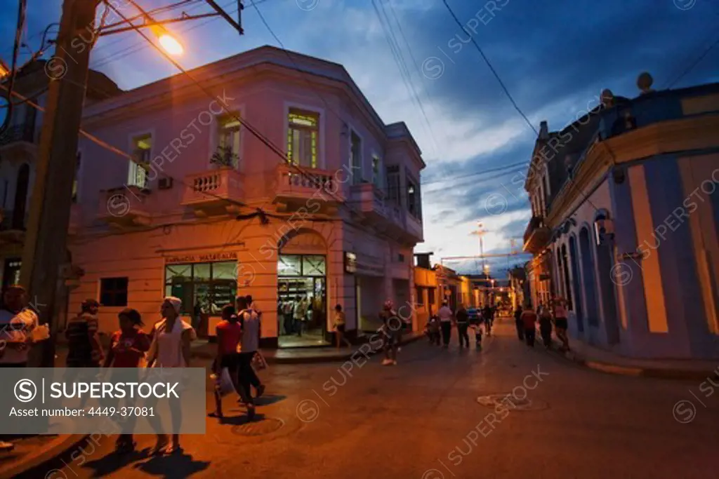 Street scene in the Casco Historico - Old Town, Santiago de Cuba, Santiago de Cuba, Cuba, West Indies