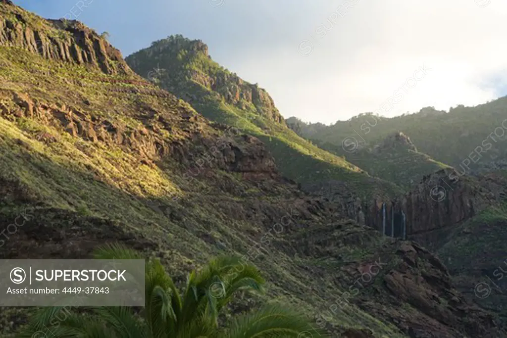 View at mountains and the valley of El Risco, Parque Natural de Tamadaba, Gran Canaria, Canary Islands, Spain, Europe