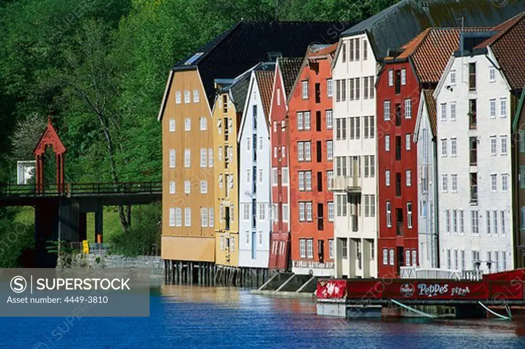 Storehouses, River Nidelva, Trondheim, South Trondelag, Norway
