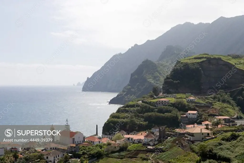 Town and Coastline, Porto da Cruz, Madeira, Portugal
