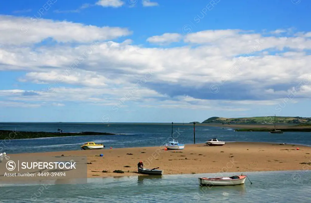 Fishing boats at a lonesome beach, County Waterford, South coast, Ireland, Europe