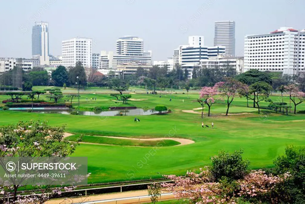 Golf course at The Royal Bangkok Sports Club, Ratchadamri, Pathumwan, Pathum Wan district, Bangkok, Krung Thep, Thailand, Asia