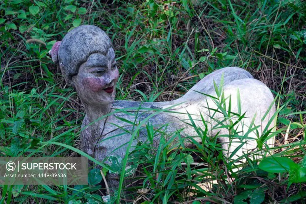 Sculpture of a woman on Koh Mak Island, Koh Chang archipelago, National Park Mu Ko Chang, Trat, Gulf of Thailand, Thailand, Asia