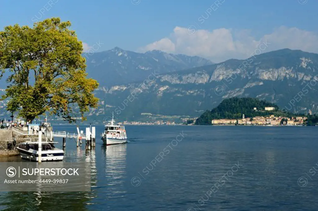 View over Lake Como to Bellagio and Grigne, Tremezzo, Lombardy, Italy