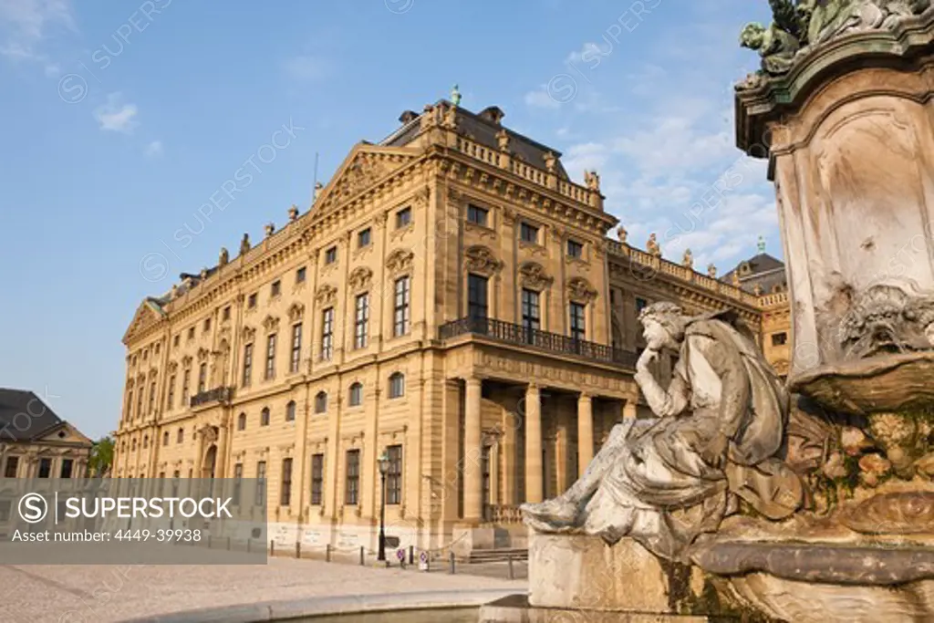 Residence of Wuerzburg with Franconia Fountain, Germany, Wuerzburg, Franconia, Bavaria