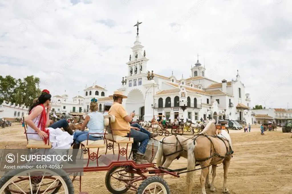 Romeria del Rocio, the most important pilgrim festival in spain, Province Huelva, Andalucia, Spain