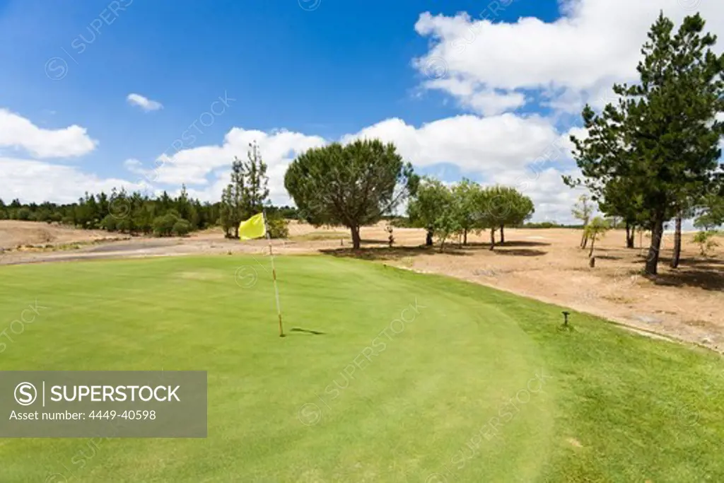 Golfcourse in Riotinto in the middle of a stone quarry in Riotinto, Province Huelva, Andalucia, Spain