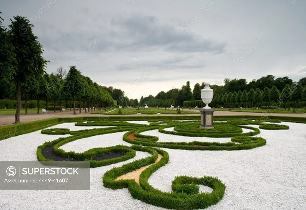 Palace gardens at Schwetzingen castle, Baden-Wuerttemberg, Germany, Europe
