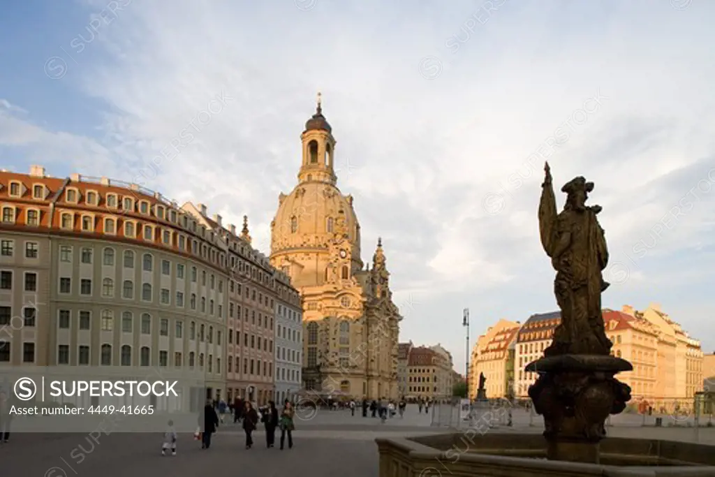 Neumarkt with the Dresdner Frauenkirche, Church of Our Lady, Dresden, Saxony, Germany, Europe