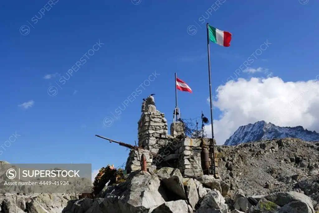 War memorial, Presena, Passo Paradiso, Trentino-Alto Adige/Suedtirol, Italy