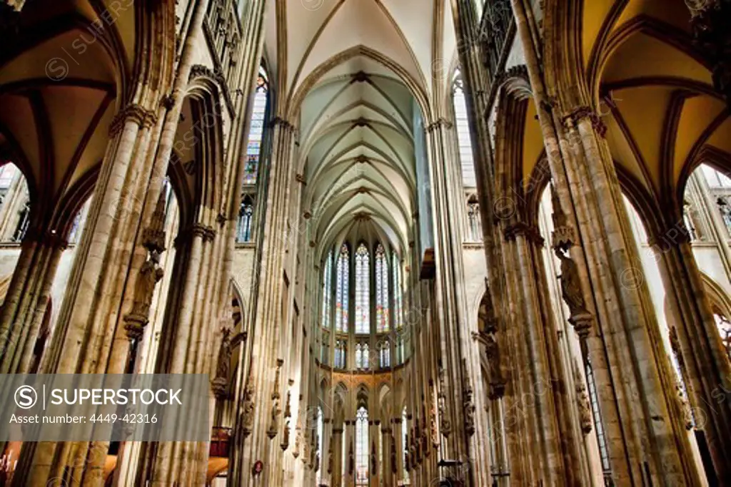 Inside cathedral, Cologne, North Rhine-Westphalia, Germany
