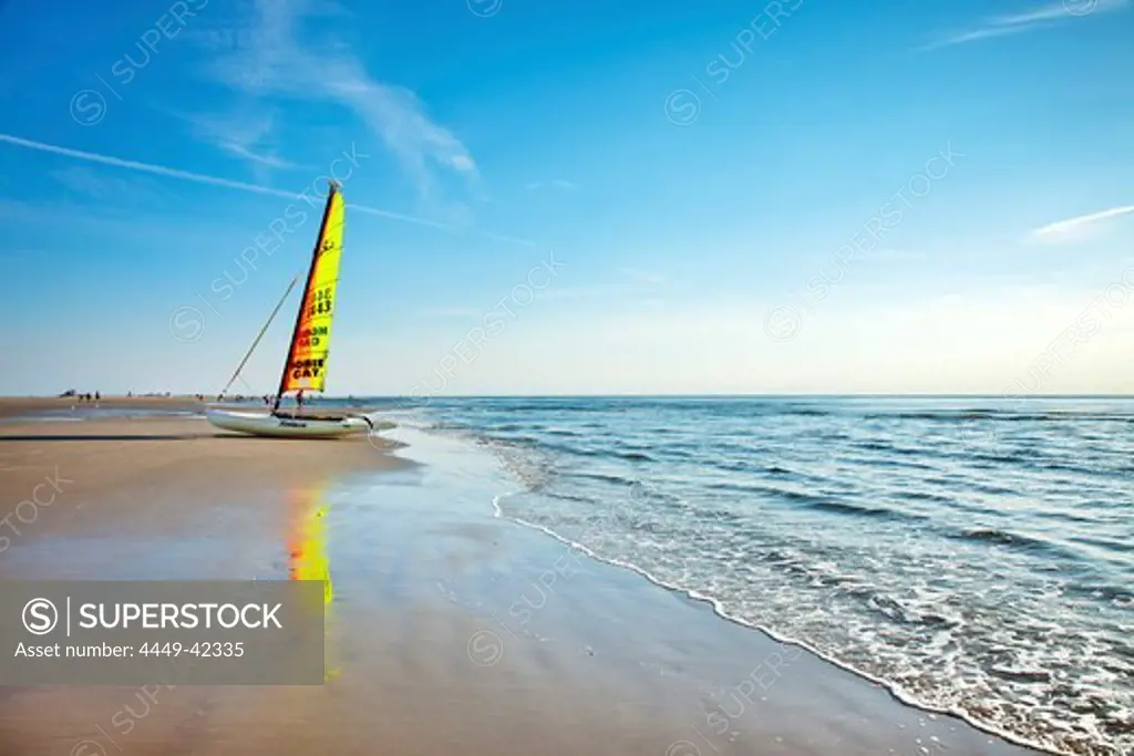 Catamaran at beach, St. Peter-Ording, Schleswig-Holstein, Germany
