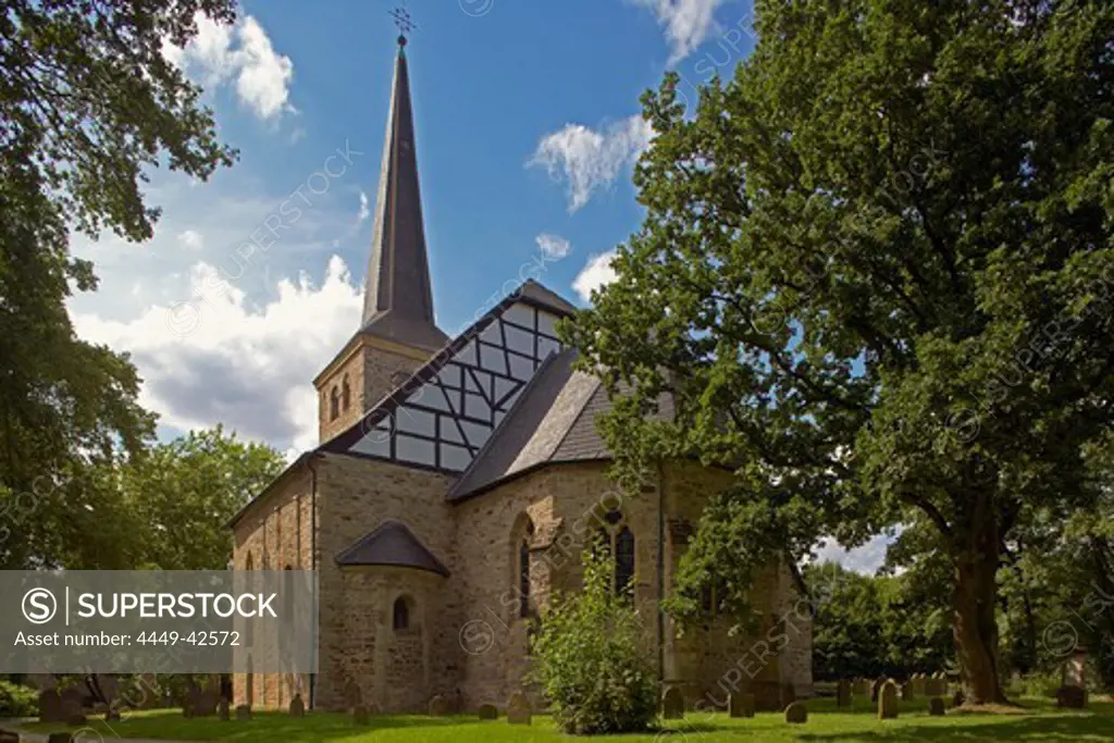 Stiepel church at Bochum-Stiepel (outside), Ruhrgebiet, North Rhine-Westphalia, Germany, Europe