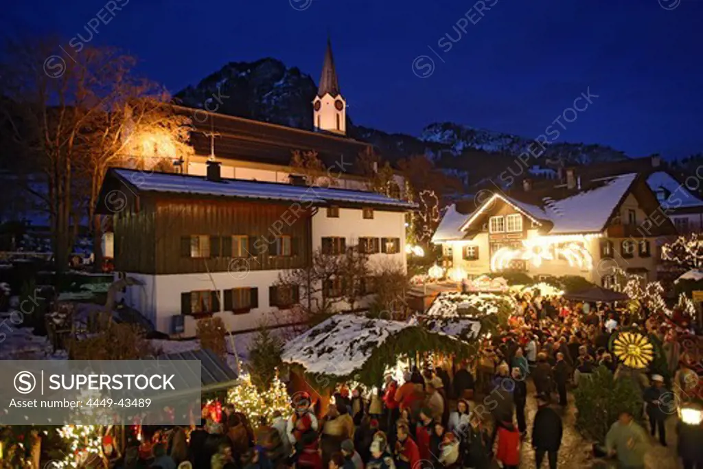 Christmas market in Bad Hindelang, Allgau, Swabia, Bavaria, Germany