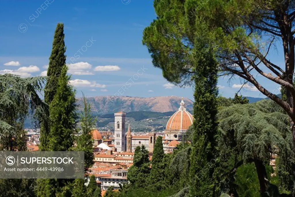 View from Piazza Michelangelo over Florence and the cathedral, Florence, Tuscany, Italy
