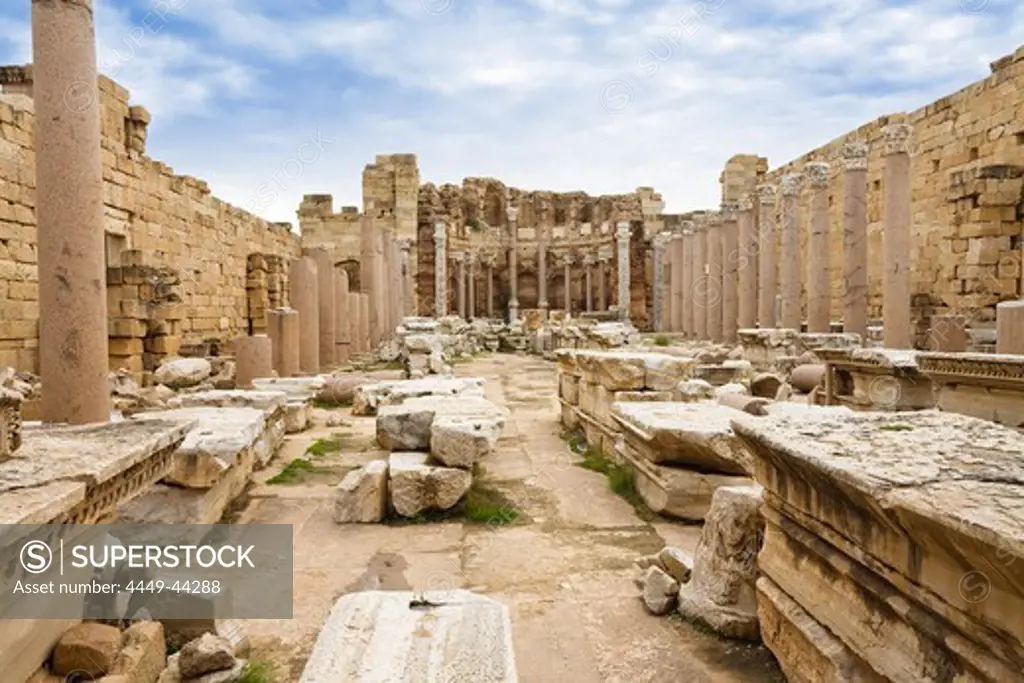Severan Basilica, Archaeological Site of Leptis Magna, Libya, Africa