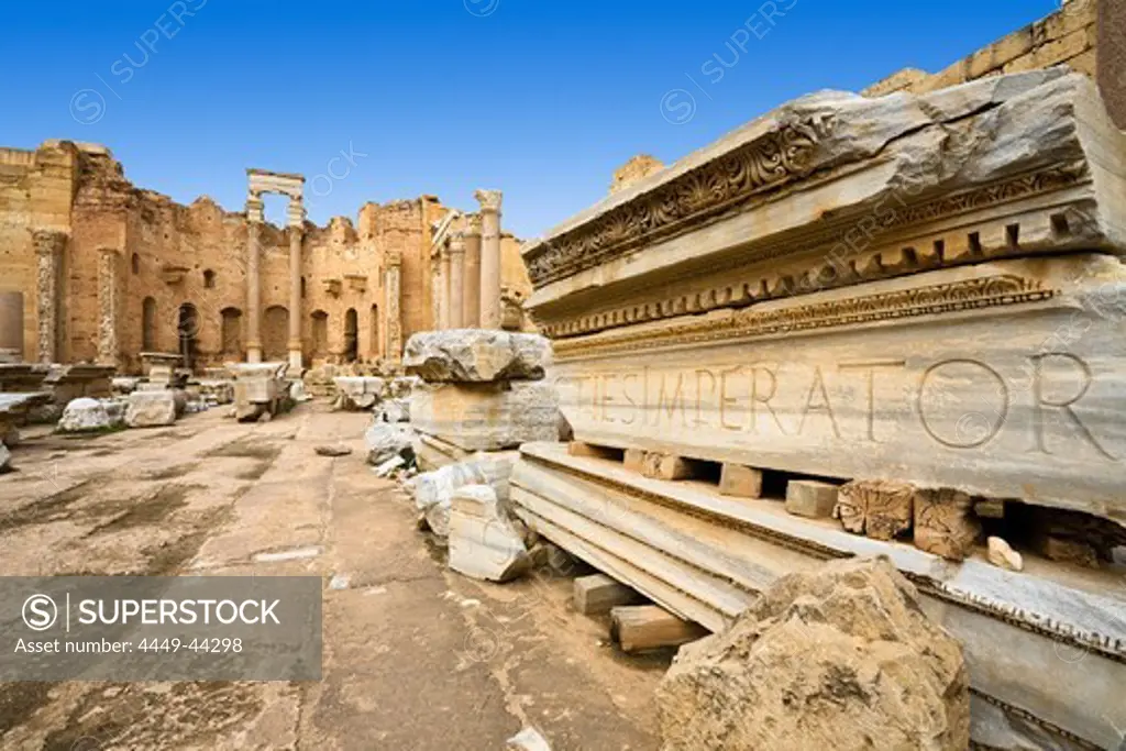 Severan Basilica, Archaeological Site of Leptis Magna, Libya, Africa