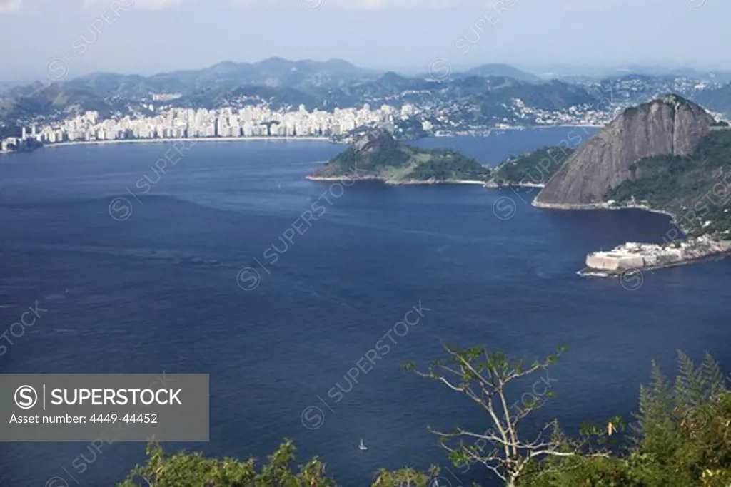 View from the Sugarloaf Mountain towards Niteroi, Rio de Janeiro, Guanabara Bay, Brazil