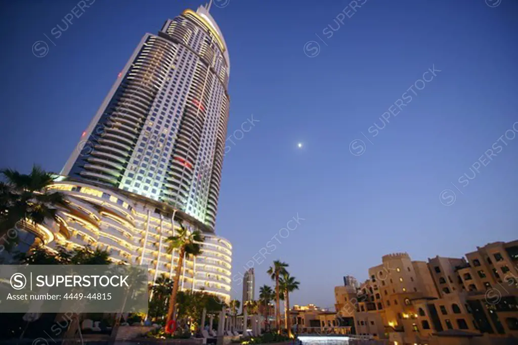 The Adress Hotel in the evening, Dubai, UAE, United Arab Emirates, Middle East, Asia
