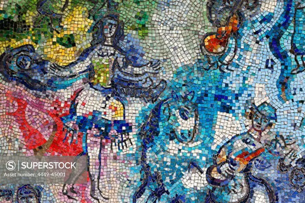 Ceramic wall called Four Seasons by Marc Chagall on Exelon Plaza, Chicago, Illinois, USA