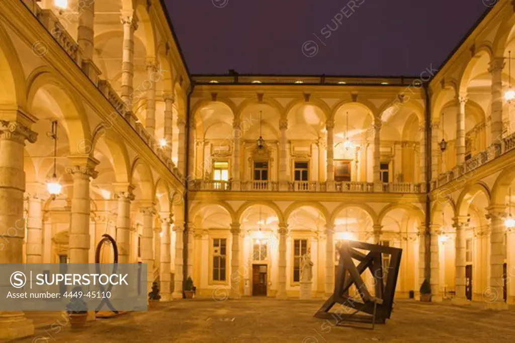 Courtyard of the university, 17th century, Turin, Piedmont, Italy