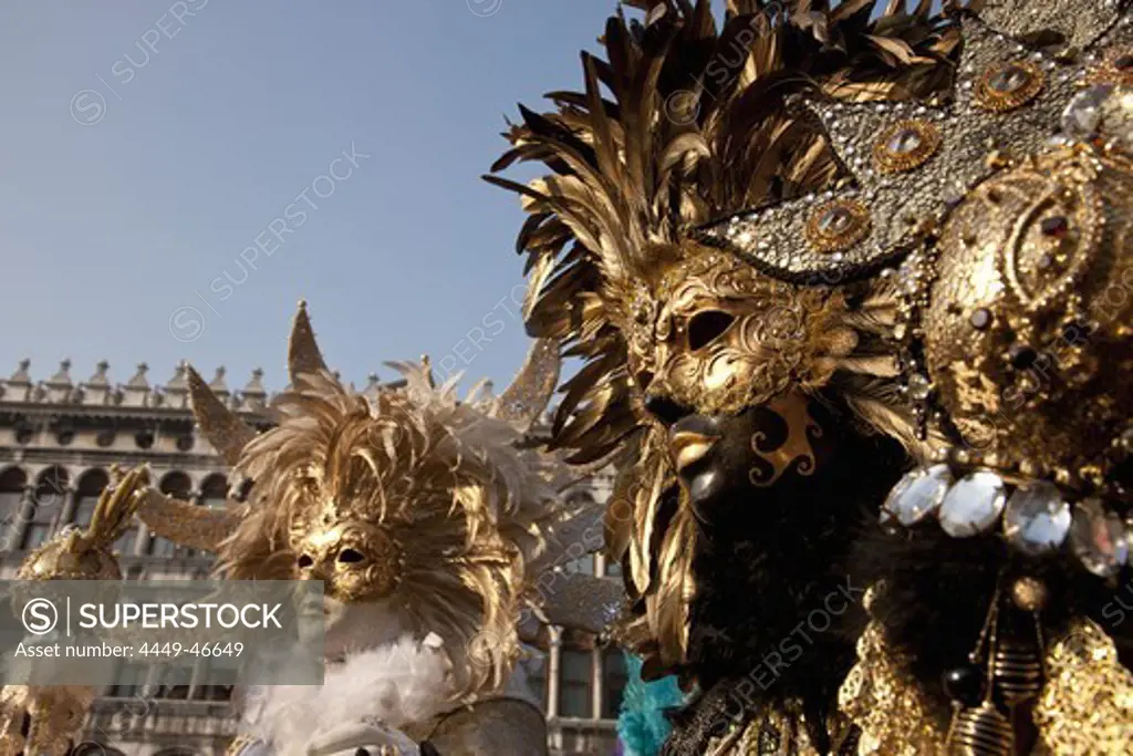 Two persons in masks, Venice, Italy