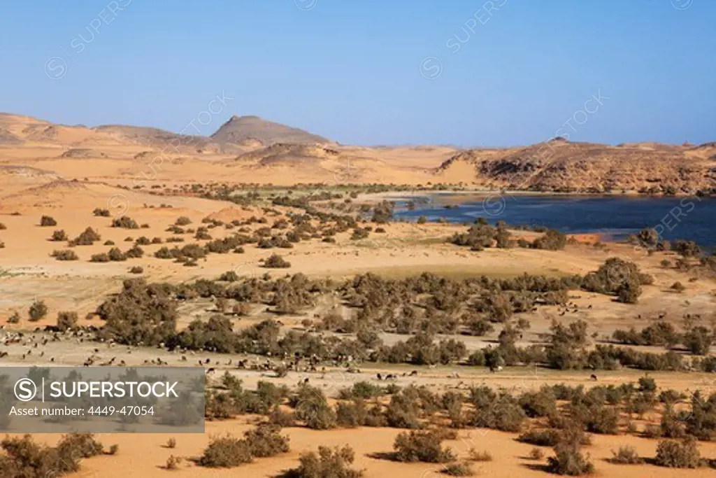 View at Lake Nasser, Dakka, Egypt, Africa