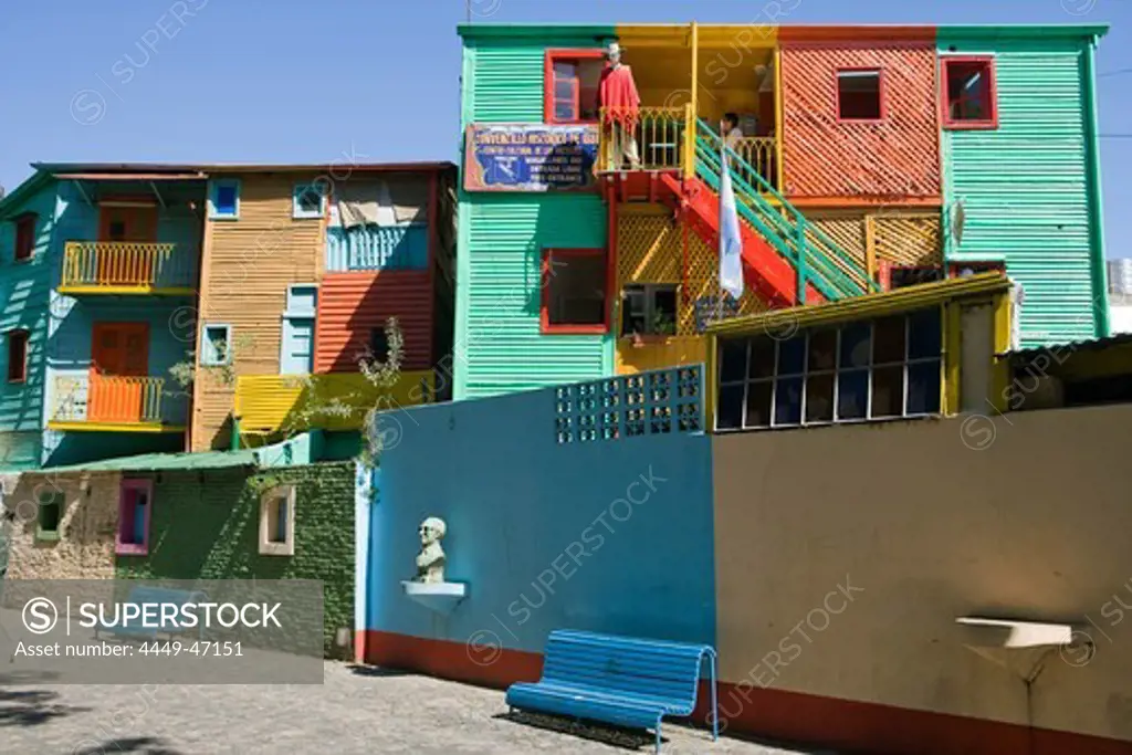 Colorful caminito street houses in La Boca district, Buenos Aires, Argentina, South America, America