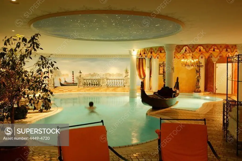 Indoor swimming pool of Central Spa Hotel, Soelden, Oetztal, Austria
