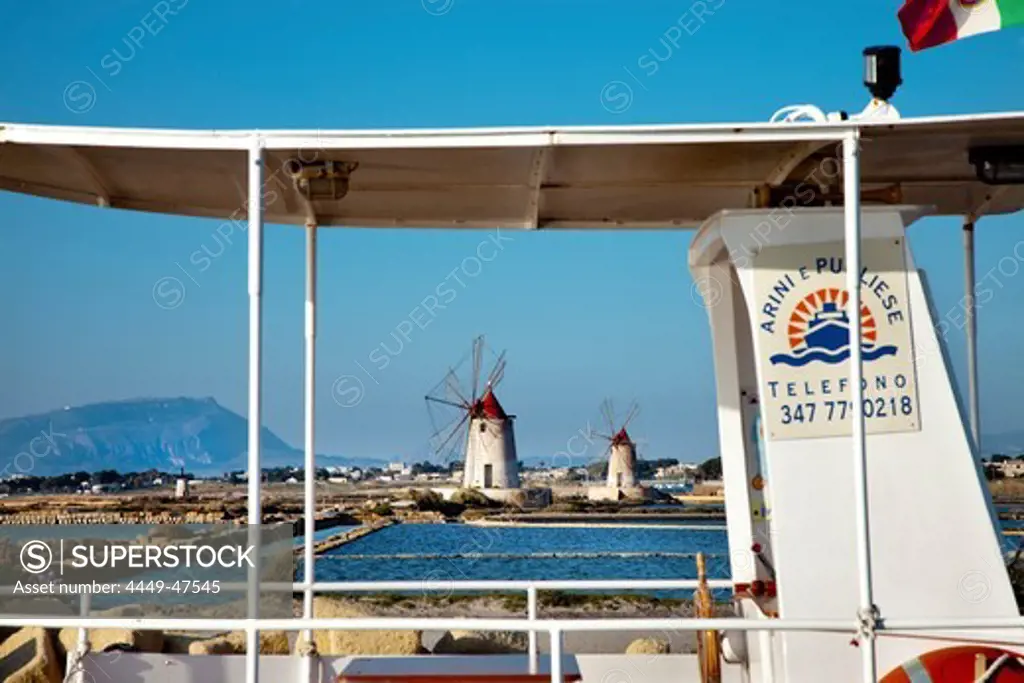 Windmill, Saline Infersa, Marsala, Sicily, Italy