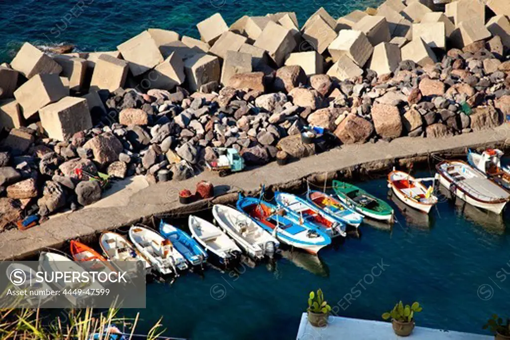 Harbour, Malfa, Salina Island, Aeolian islands, Sicily, Italy