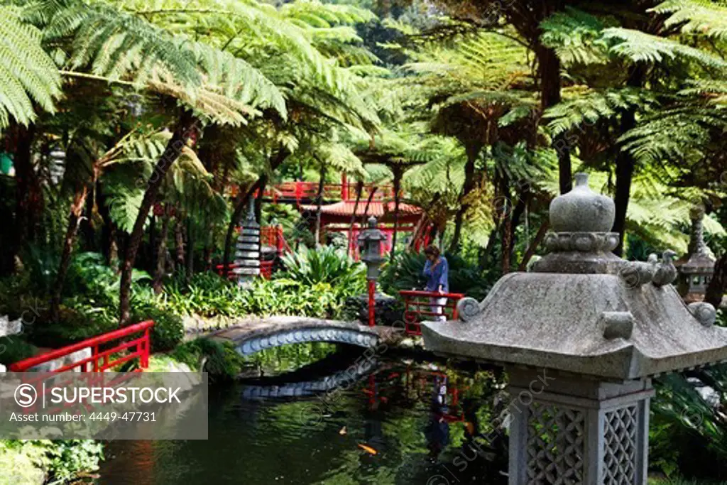 Oriental garden in Jardim do Monte, Funchal, Madeira, Portugal