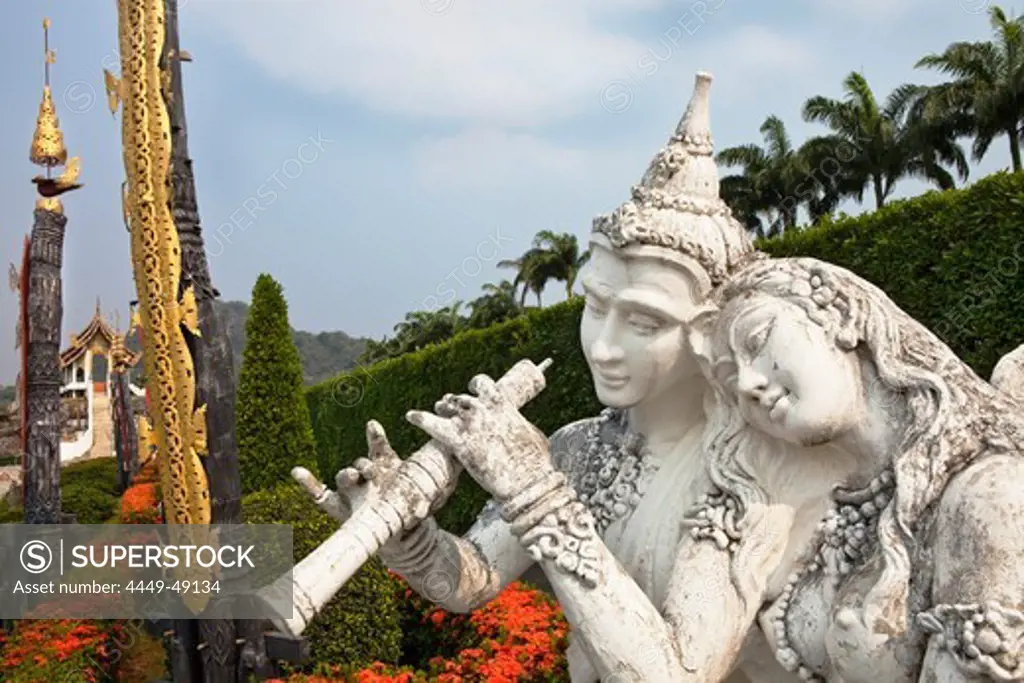 Buddhistic figures at Nong Nooch tropical botanical garden near Pattaya, Chonburi Province, Thailand, Asia