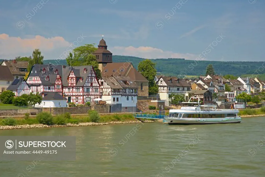 Spay, Shipping on the river Rhine, Koeln-Duesseldorfer, Mittelrhein, Rhineland-Palatinate, Germany, Europe