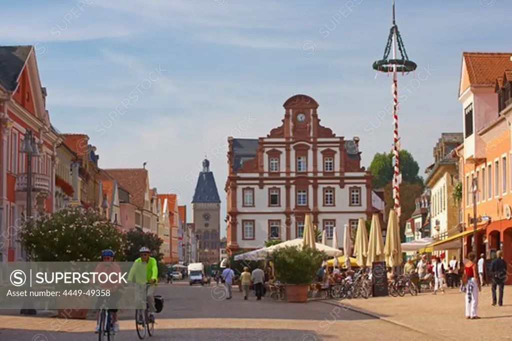 Maximilian street and Altpoertel (town gate), Speyer, Rhineland-Palatinate, Germany, Europe