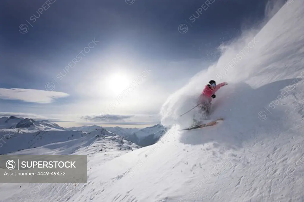 Skier, Symphony Bowl, Whistler, British Columbia, Canada