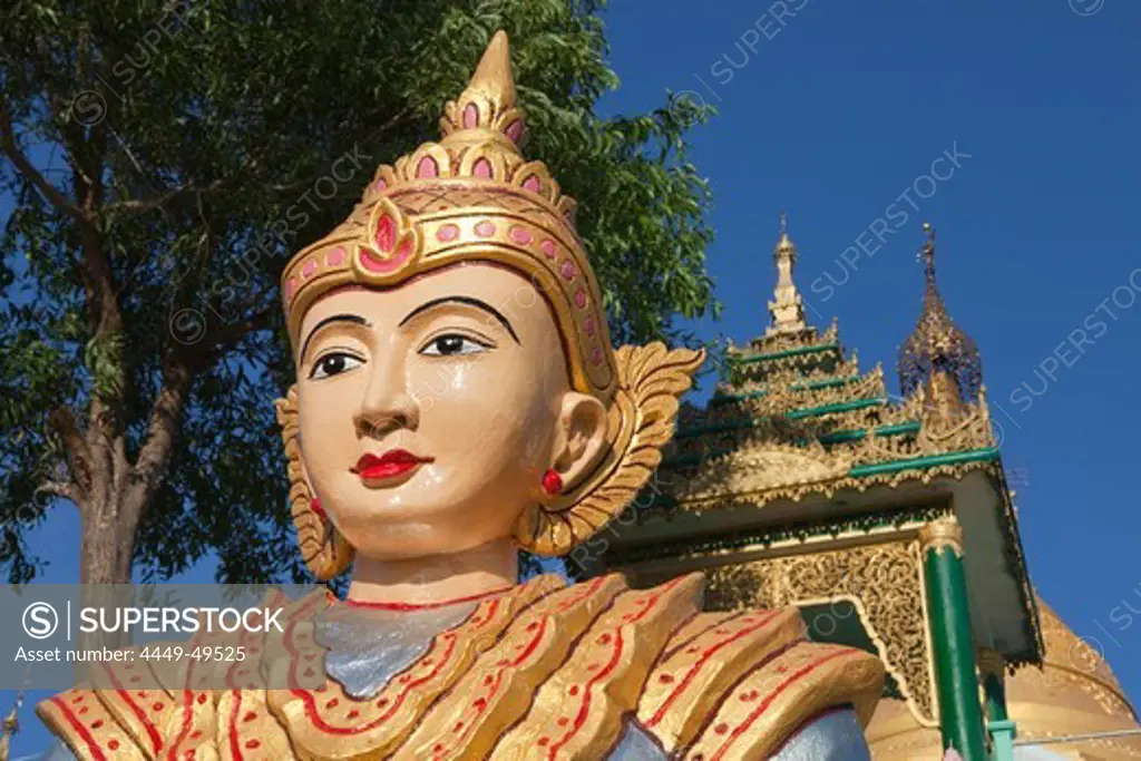 Buddhistic statue at U Khauti Pagoda in Mawlamyaing, Mon State, Myanmar, Birma, Asia