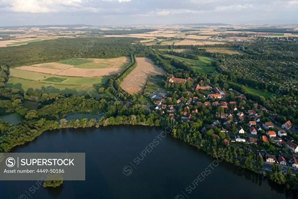 Riddagshausen Abbey monastery and lake near Brunswick, Lower Saxony, Germany