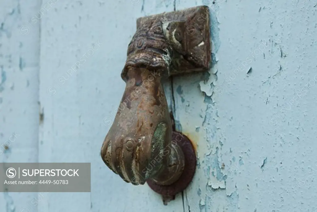 Door knocker, Leboreiro, Province of La Coruna, Galicia, Northern Spain, Spain, Europe